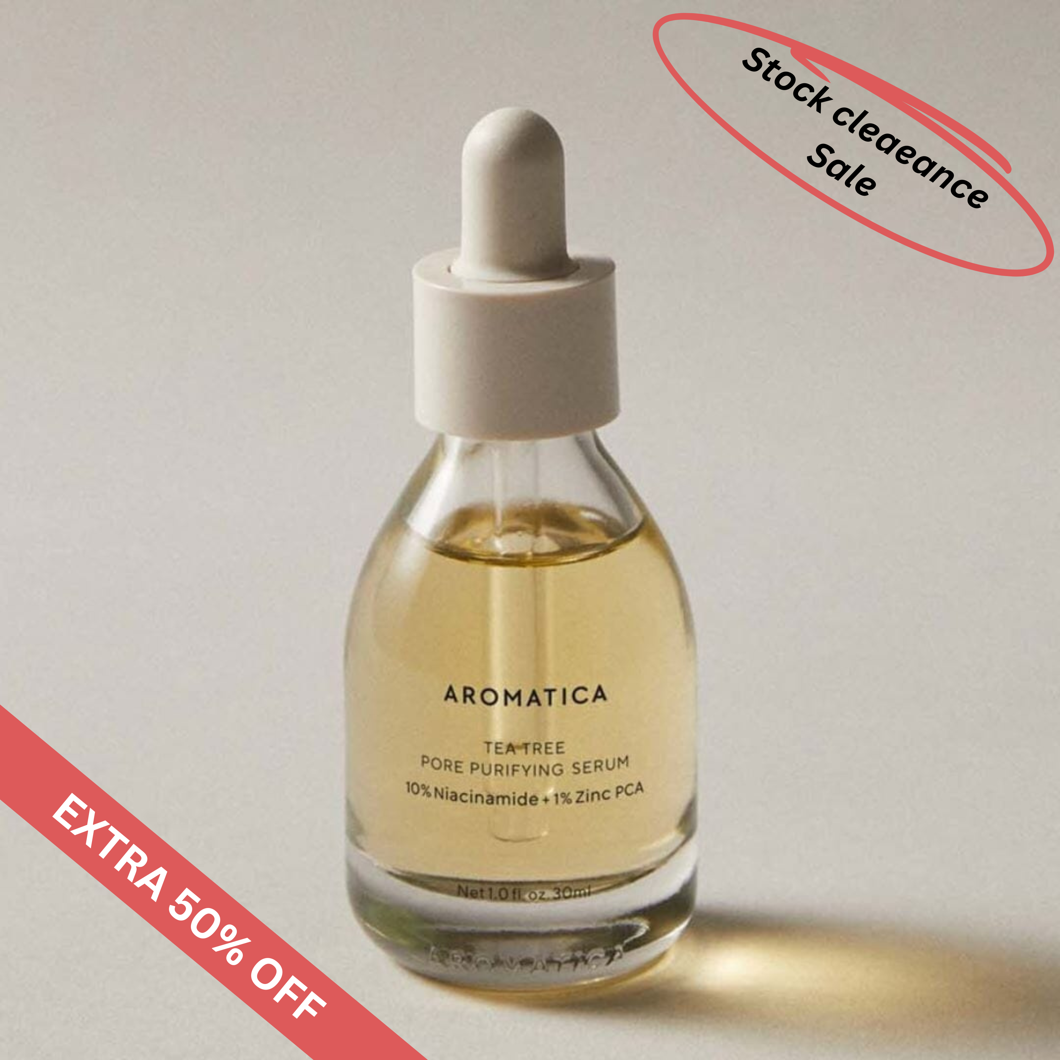 ***SALE*** AROMATICA Tea Tree Pore Purifying Serum 10% Niacinamide + 1% Zinc PCA 30ml ***EXP ON 2025-12-20***