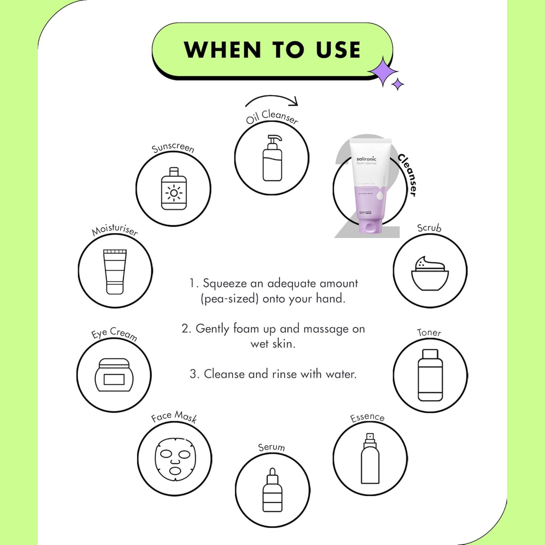 SNP PREP Salironic Foam Cleanser 150ml