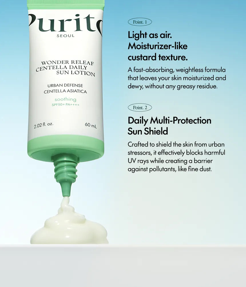 PURITO SEOUL Wonder Releaf Centella Daily Sun Lotion 60ml - ORION XO Exclusive
