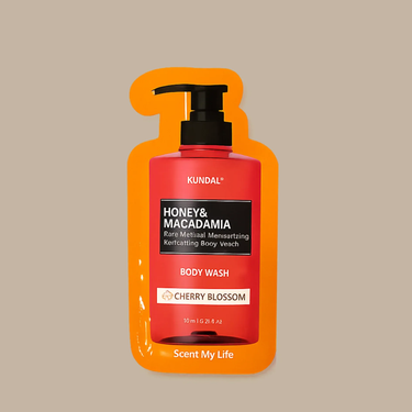 KUNDAL Honey & Macadamia Pure Natural Moisturizing Refreshing Body Wash Cherry Blossom 10ml (Sample Pouch) KUNDAL Body Care