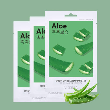 MISSHA Airy Fit Sheet Mask Aloe (Pack of 3) Missha Skin Care
