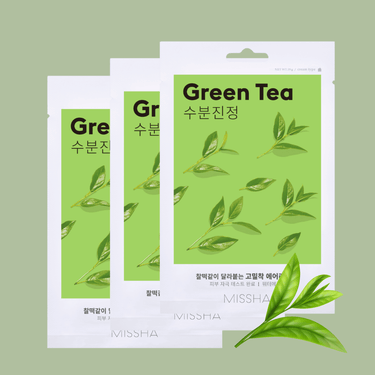 MISSHA Airy Fit Sheet Mask Green Tea (Pack of 3) Missha Skin Care