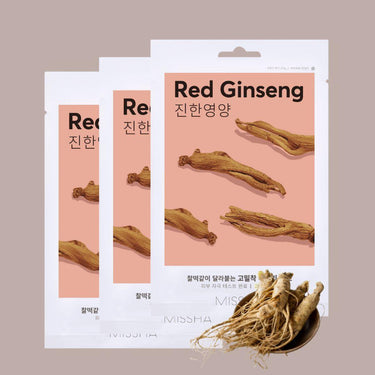 MISSHA Airy Fit Sheet Mask Red Ginseng (Pack of 3) Missha Skin Care