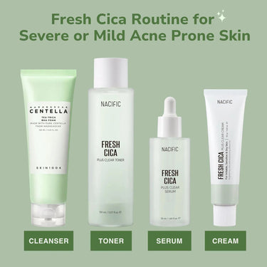 NACIFIC Fresh Cica Routine for Severe or Mild Acne Prone Skin ORION XO Routines & Sets