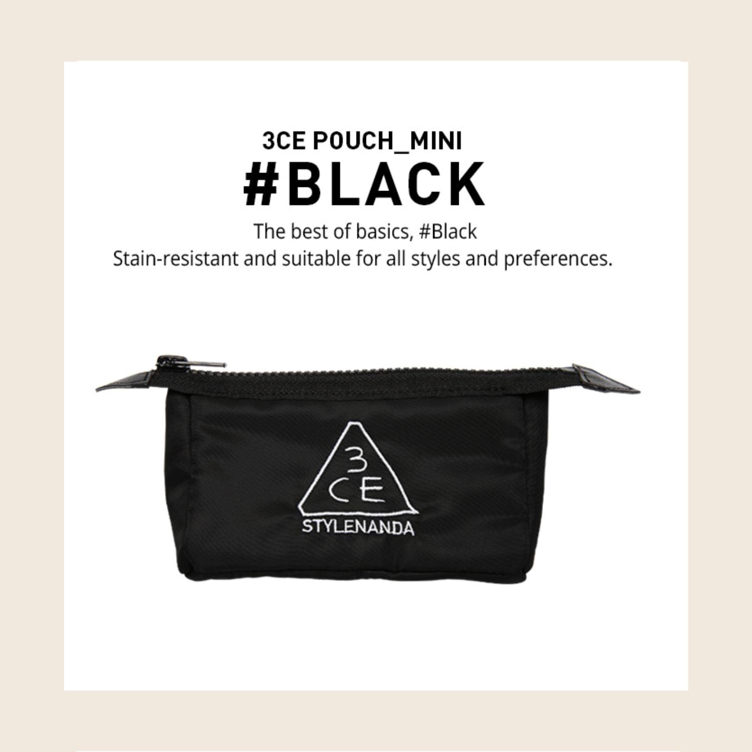 3CE Small Pouch Black Small Size - ORION XO Exclusive