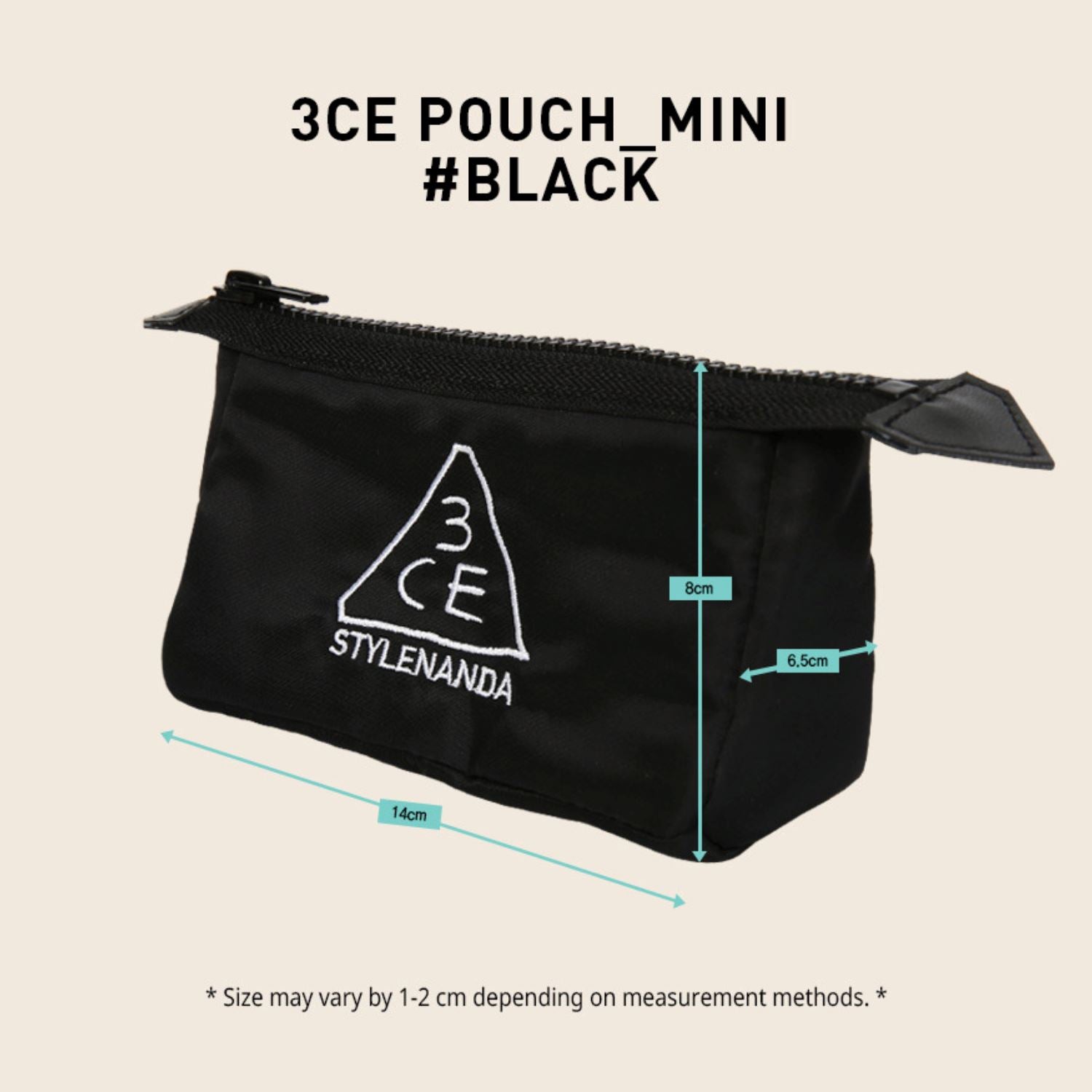 3CE Small Pouch Black Small Size - ORION XO Exclusive