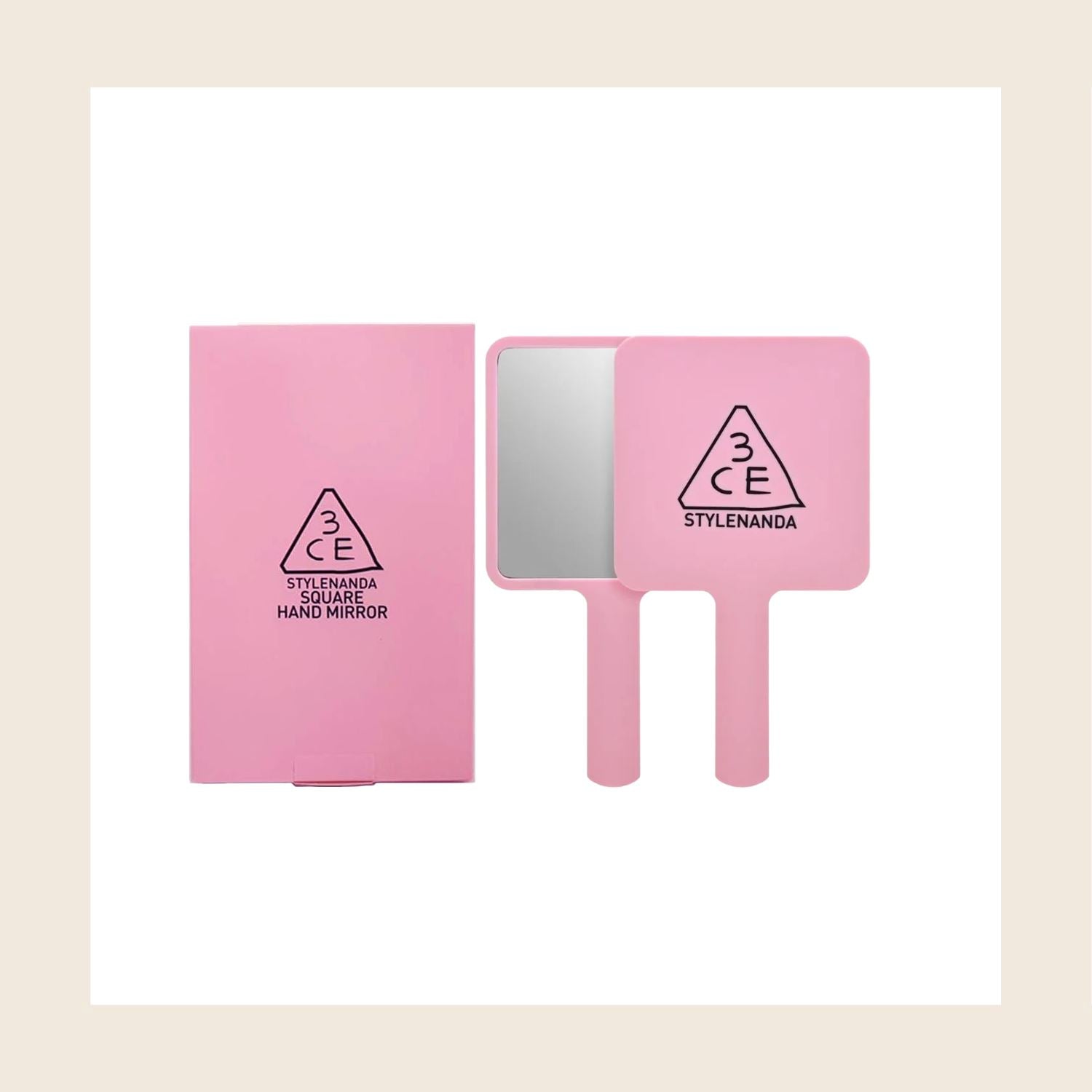 3CE Square Mini Hand Mirror Pink Rumour - ORION XO Exclusive