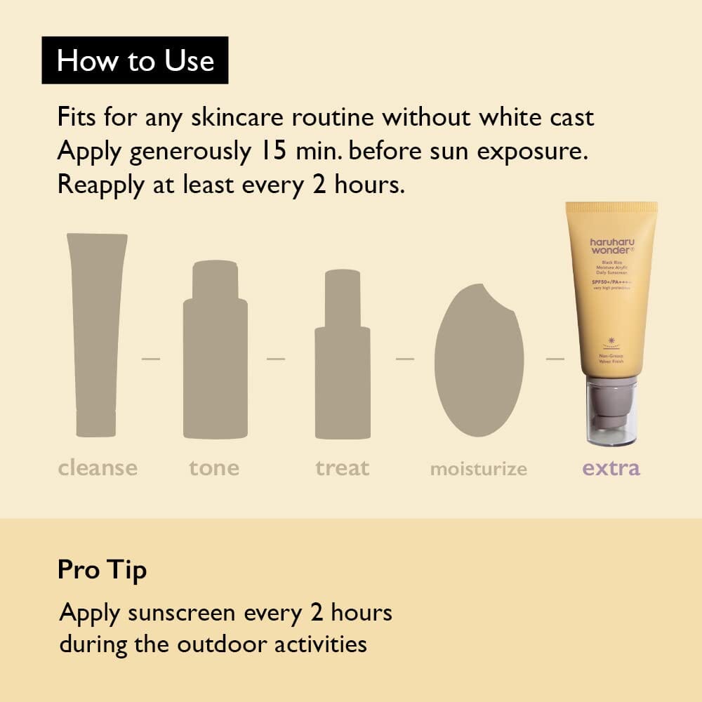 Haruharu WONDER Black Rice Moisture Airyfit Daily Sunscreen SPF50+ PA++++ 50ml - ORION XO Exclusive