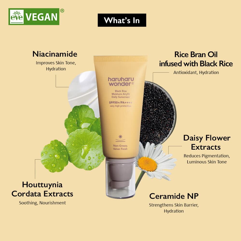 Haruharu WONDER Black Rice Moisture Airyfit Daily Sunscreen SPF50+ PA++++ 50ml - ORION XO Exclusive