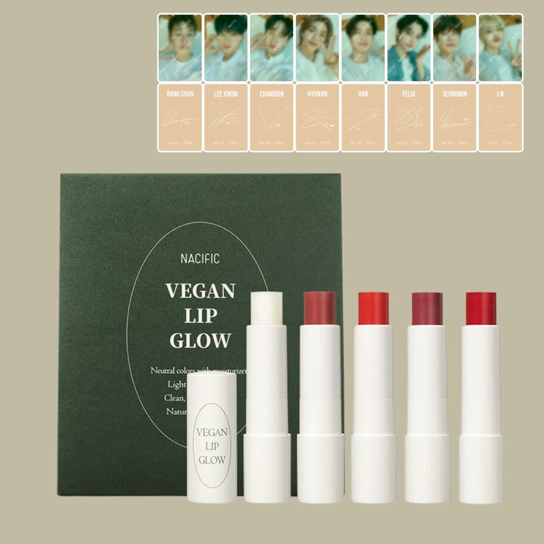 NACIFIC ] x Stray Kids Be Natural Vegan Lip Glow 5 PCS Set, with Pho –  KosBeauty