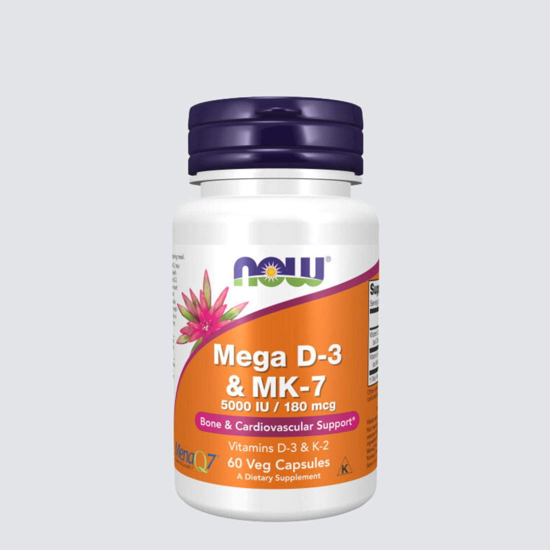 NOW Supplements, Mega D-3 &amp; MK-7 with Vitamins D-3 &amp; K-2, 5,000 IU180 mcg, Bone &amp; Cardiovascular Support, 60 Veg Capsules Vitamins &amp; Supplements NOW ORION XO Sri Lanka