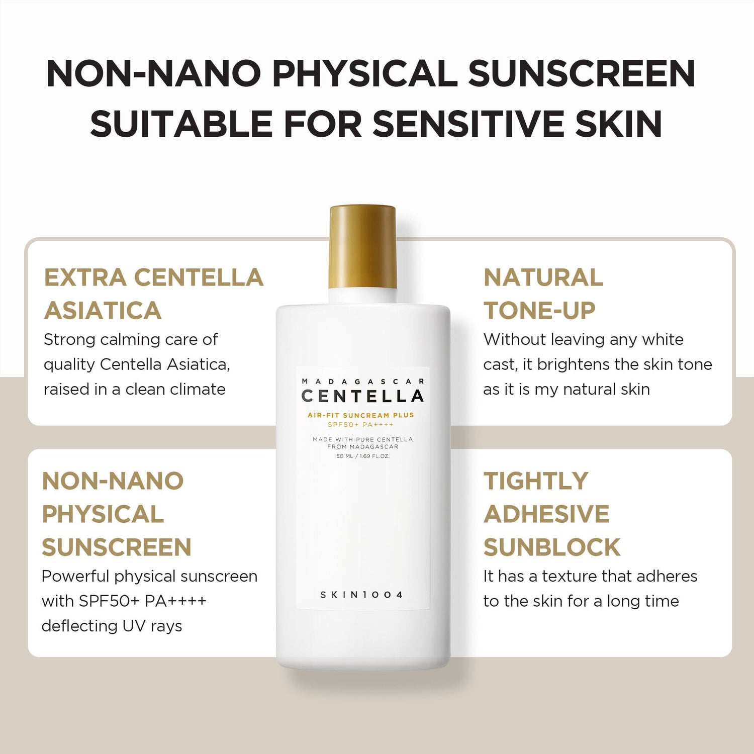 SKIN1004 Madagascar Centella Air-Fit Suncream Plus SPF50+ PA++++ 50ml - ORION XO Exclusive