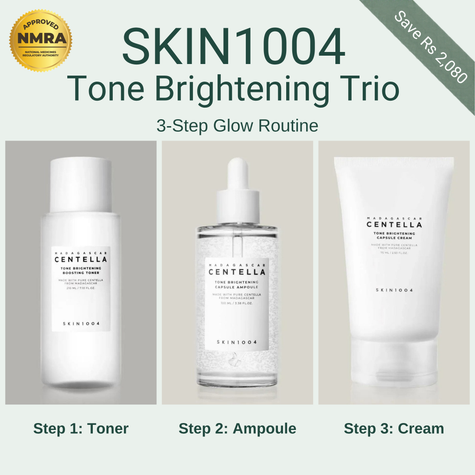 SKIN1004 Tone Brightening Trio - Toner, Capsule Ampoule and Capsule Cream set, NMRA approved