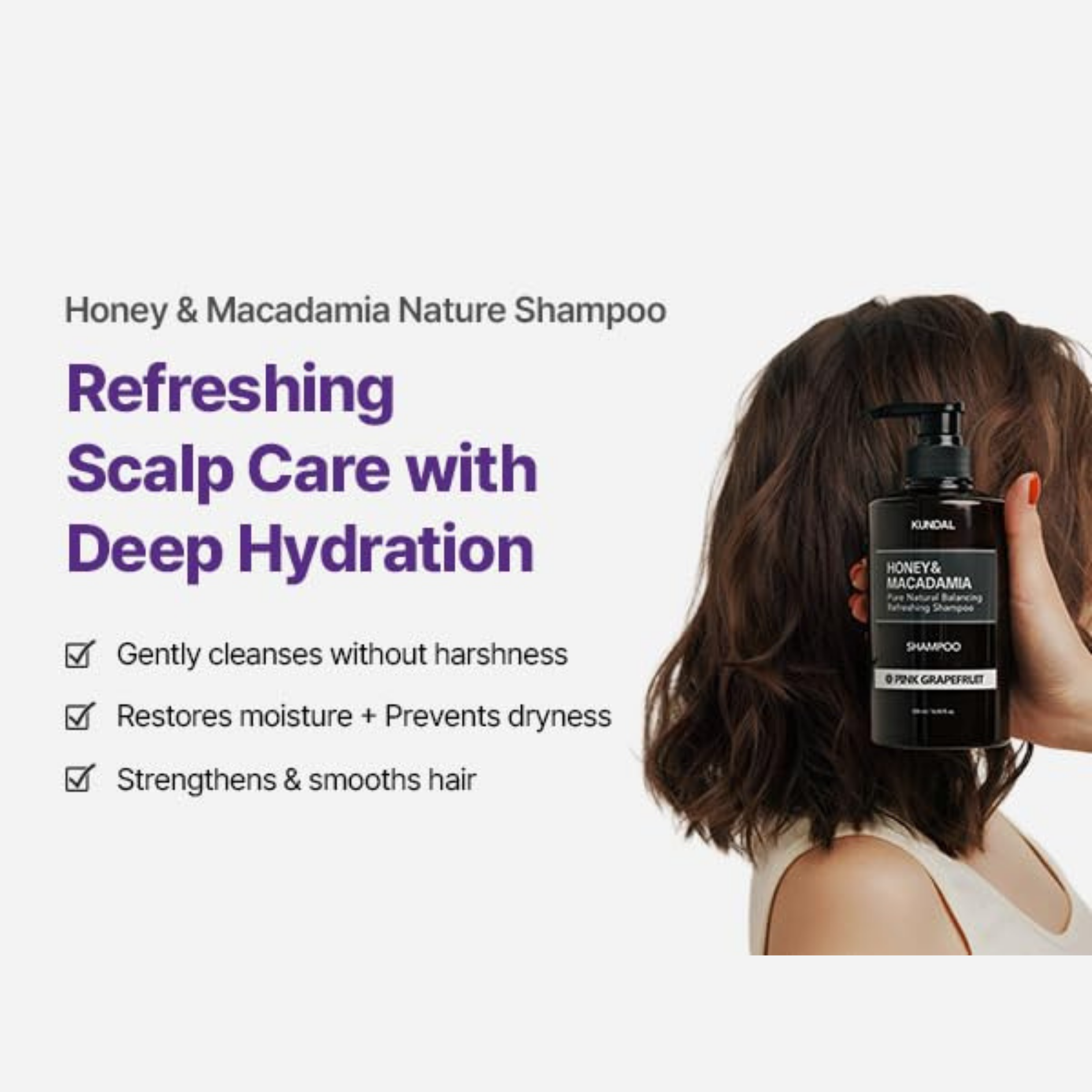KUNDAL Honey &amp; Macadamia Pure Natural Balancing Refreshing Shampoo Cherry Blossom 500ml