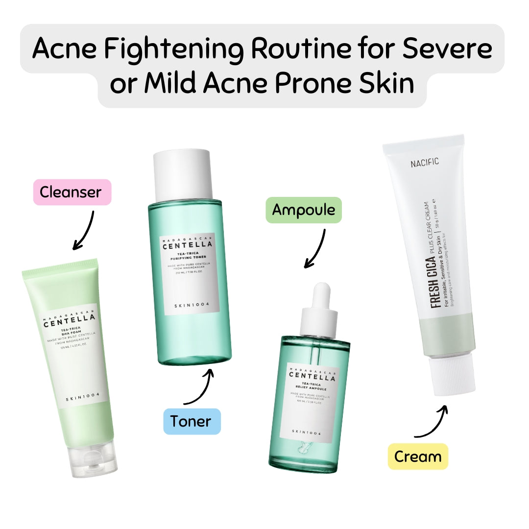 Acne Fightening Routine for Severe or Mild Acne Prone Skin