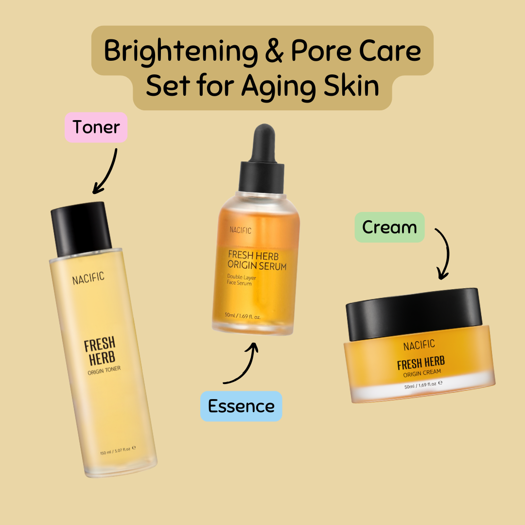 NACIFIC Fresh Herb Origin Brightening &amp; Pore Care Set for Aging Skin