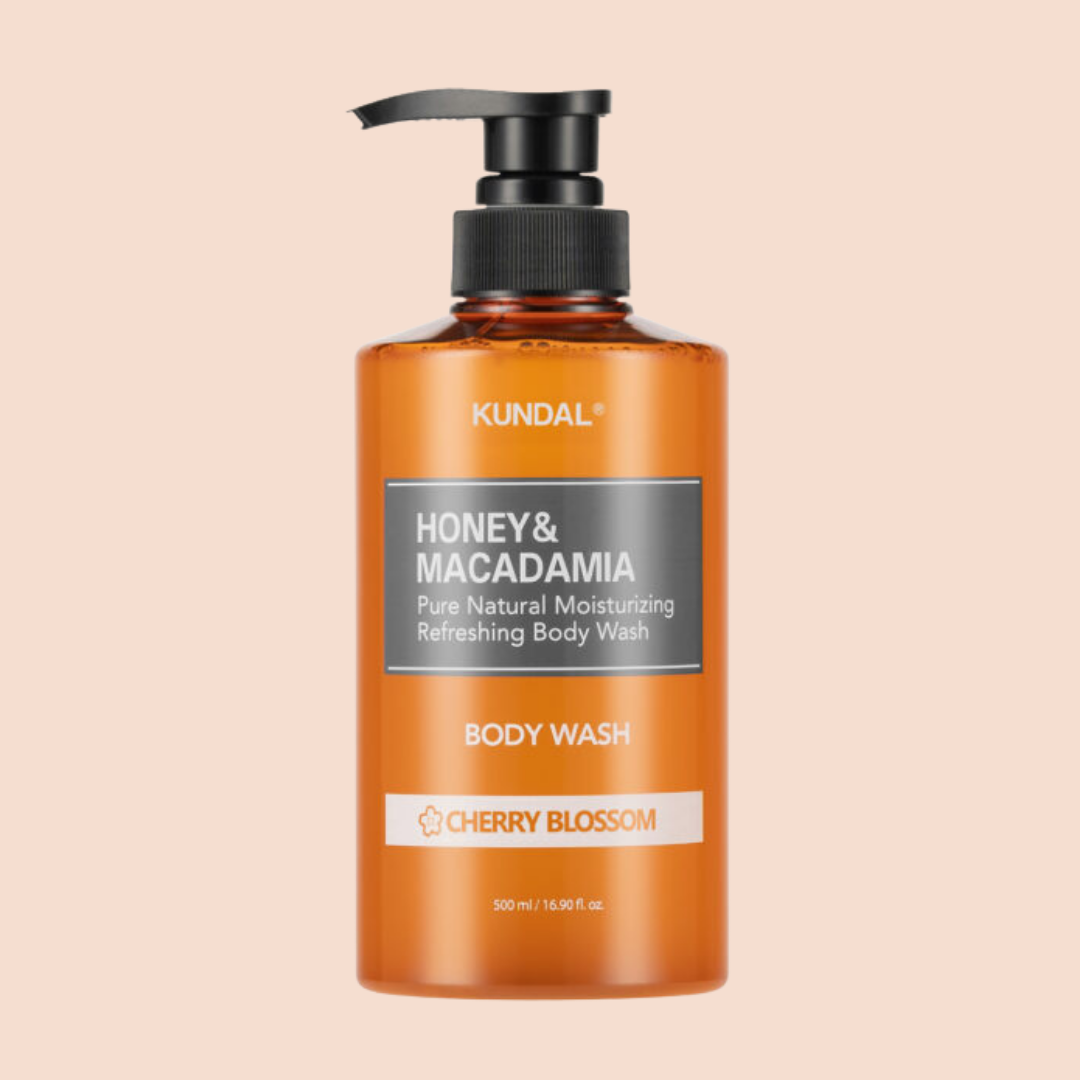 KUNDAL Honey &amp; Macadamia Pure Natural Moisturizing Refreshing Body Wash Cherry Blossom 500ml