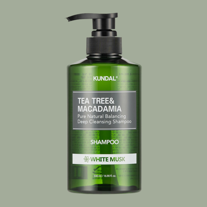 KUNDAL Tea Tree &amp; Macadamia Pure Natural Balancing Deep Cleansing Shampoo White Musk 500ml