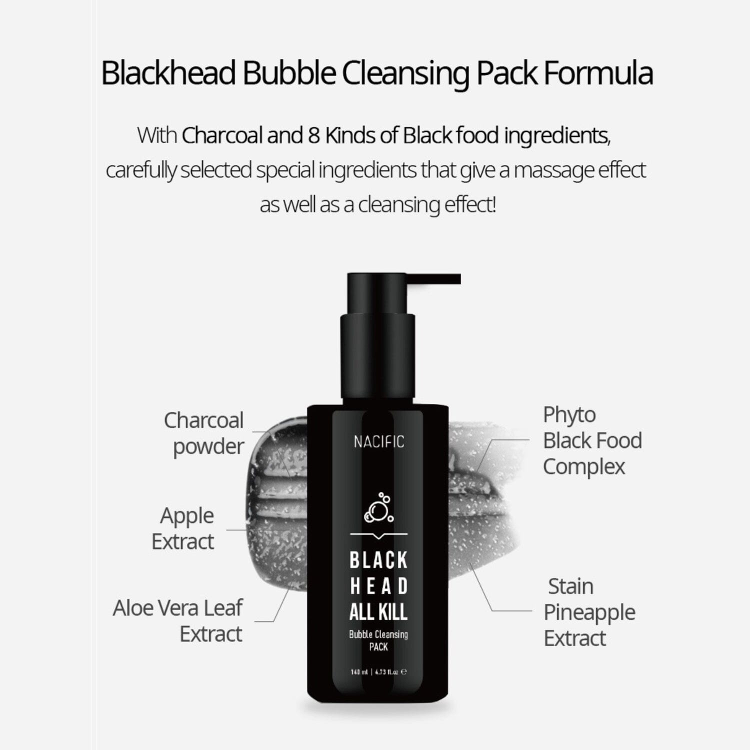 NACIFIC Blackhead All Kill Bubble Cleansing Pack 140ml - ORION XO Exclusive