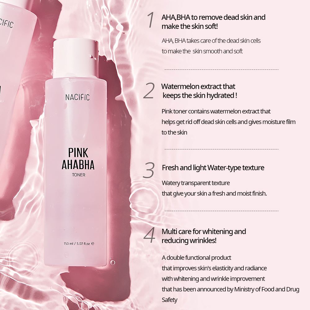 NACIFIC Pink AHA BHA Exfoliate Toner and Cream - ORION XO Exclusive