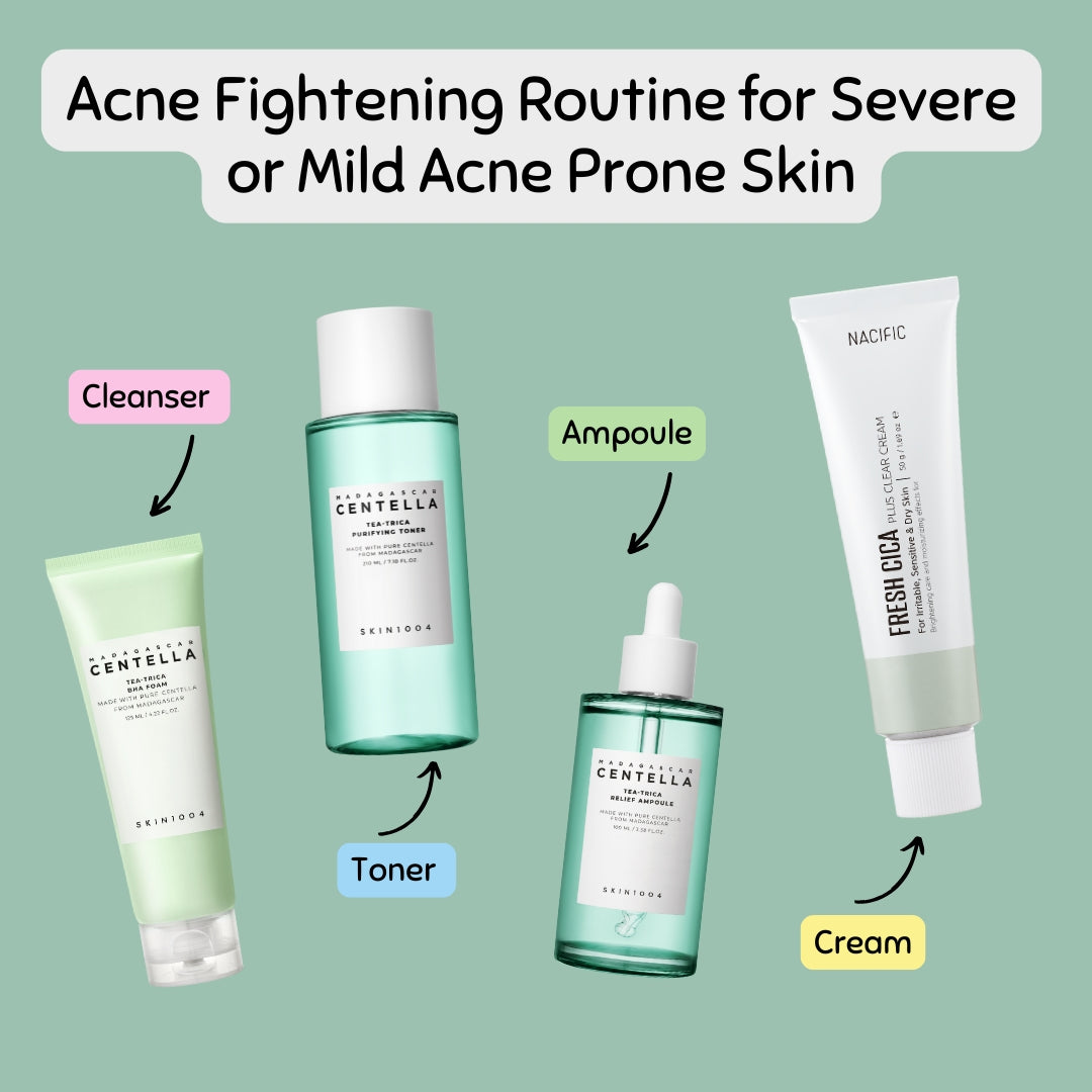 Acne Fightening Routine for Severe or Mild Acne Prone Skin