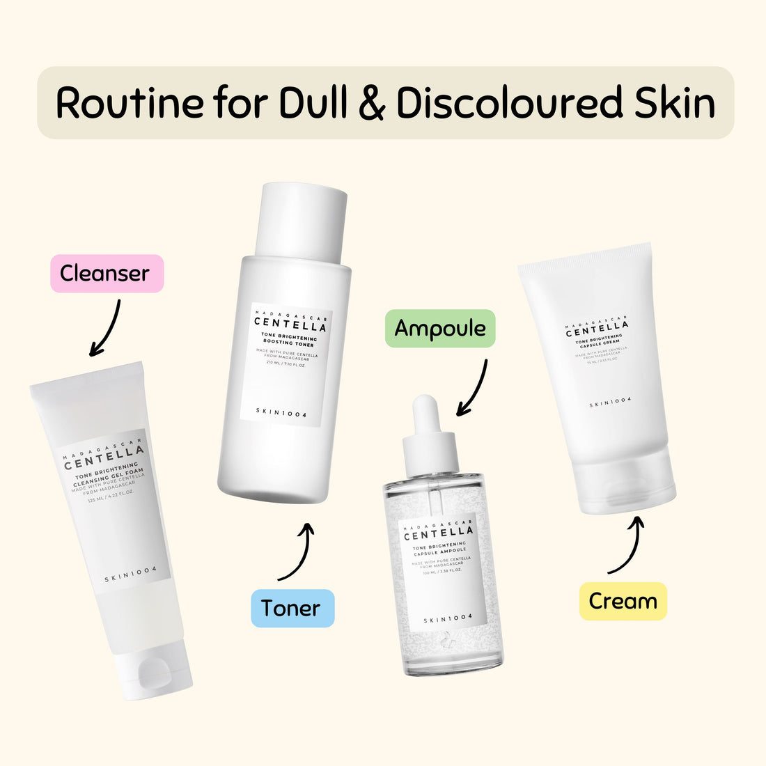 SKIN1004 Tone Brightening Routine for Dull and Discolored Skin - ORION XO Exclusive
