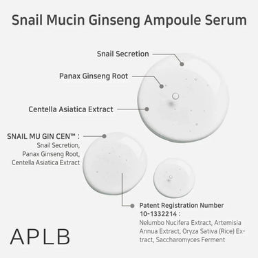 APLB Snail Mucin Ginseng Ampoule Serum 40ml APLB Skin Care