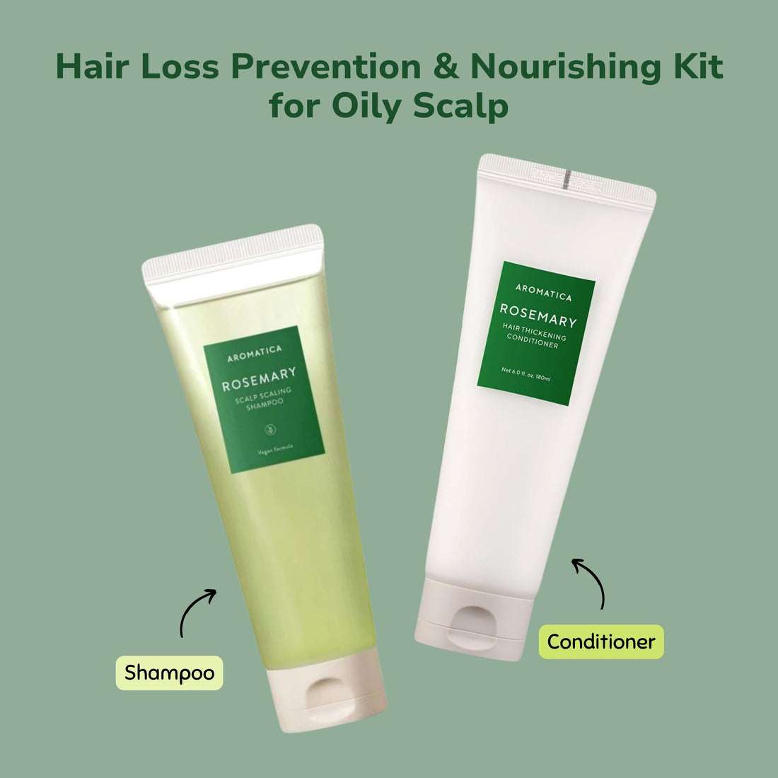 AROMATICA Hair Loss Prevention and Nourishing Kit for Oily Scalp - ORION XO Exclusive