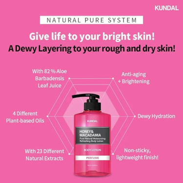 KUNDAL Honey & Macadamia Pure Natural Moisturizing Refreshing Body Lotion Cherry Blossom 500ml KUNDAL Body Care