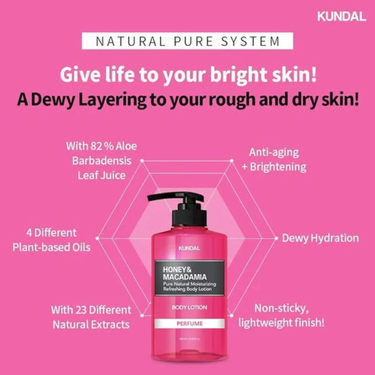 KUNDAL Honey & Macadamia Pure Natural Moisturizing Refreshing Body Lotion White Musk 500ml KUNDAL Body Care