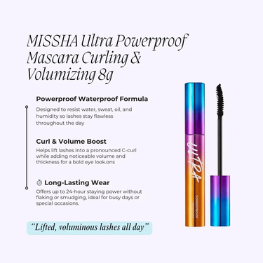 MISSHA Ultra Powerproof Mascara Curling and Lengthening 8g Missha Makeup