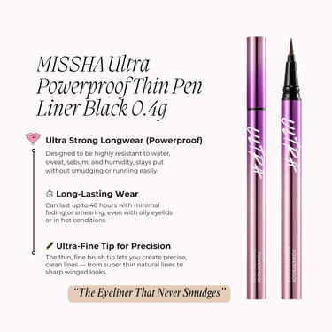 MISSHA Ultra Powerproof Thin Pen Liner Black 0.4g Missha Makeup