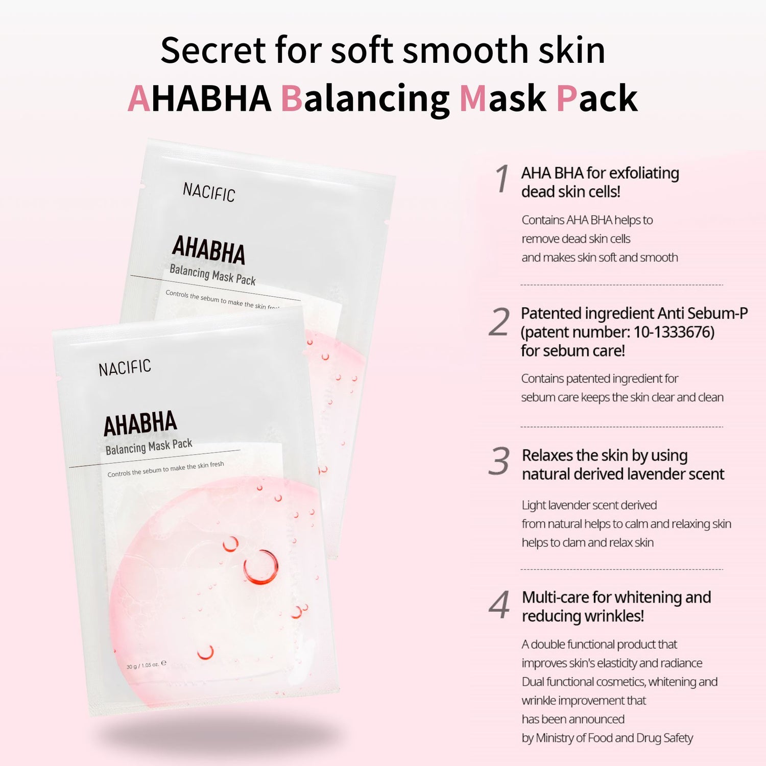 NACIFIC AHA BHA Balancing Mask (1ea) - ORION XO Exclusive