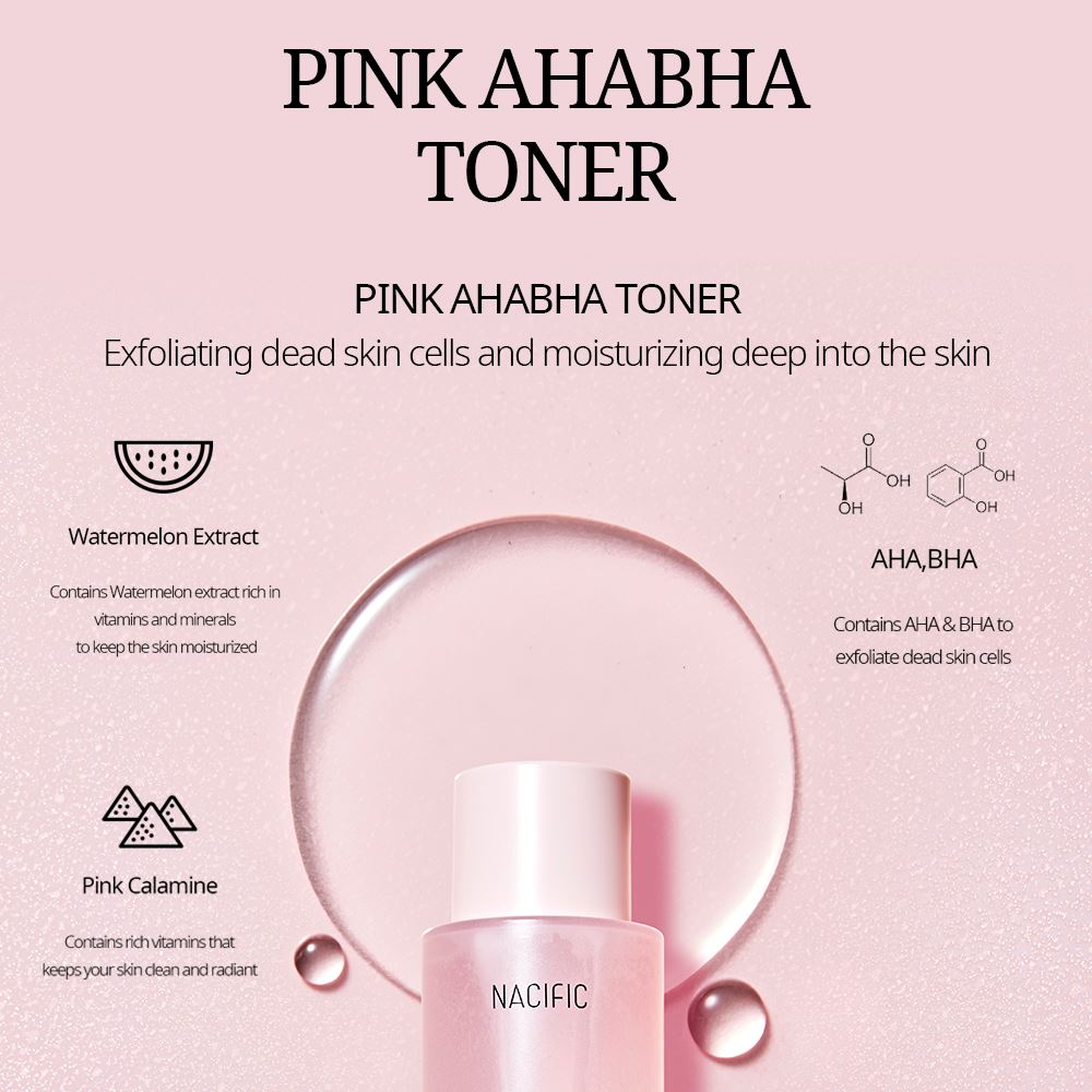 NACIFIC Pink AHA BHA Exfoliate Toner and Cream - ORION XO Exclusive