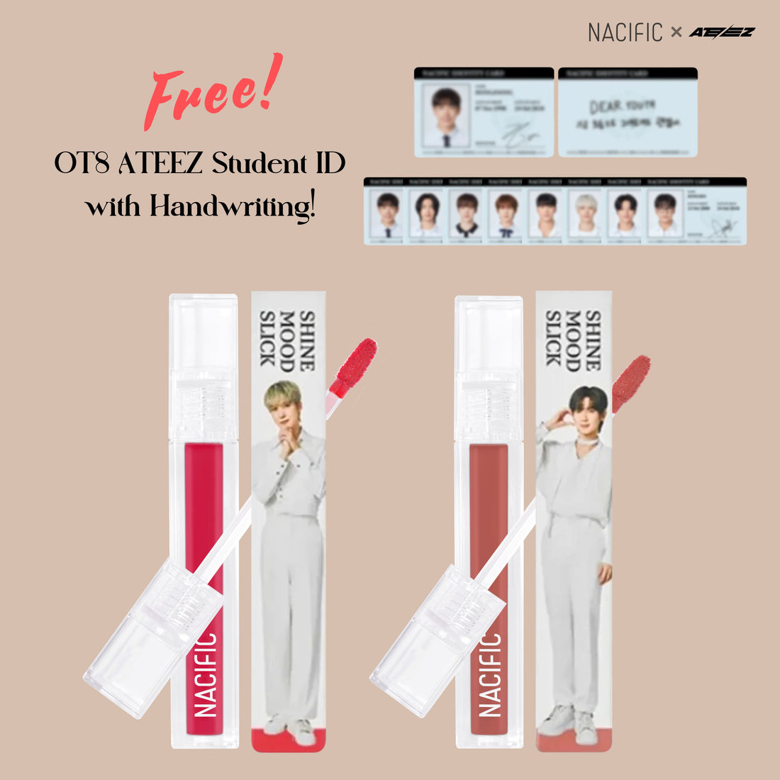 NACIFIC Shine Mood Slick Lip Tint ATEEZ Collaboration Edition 