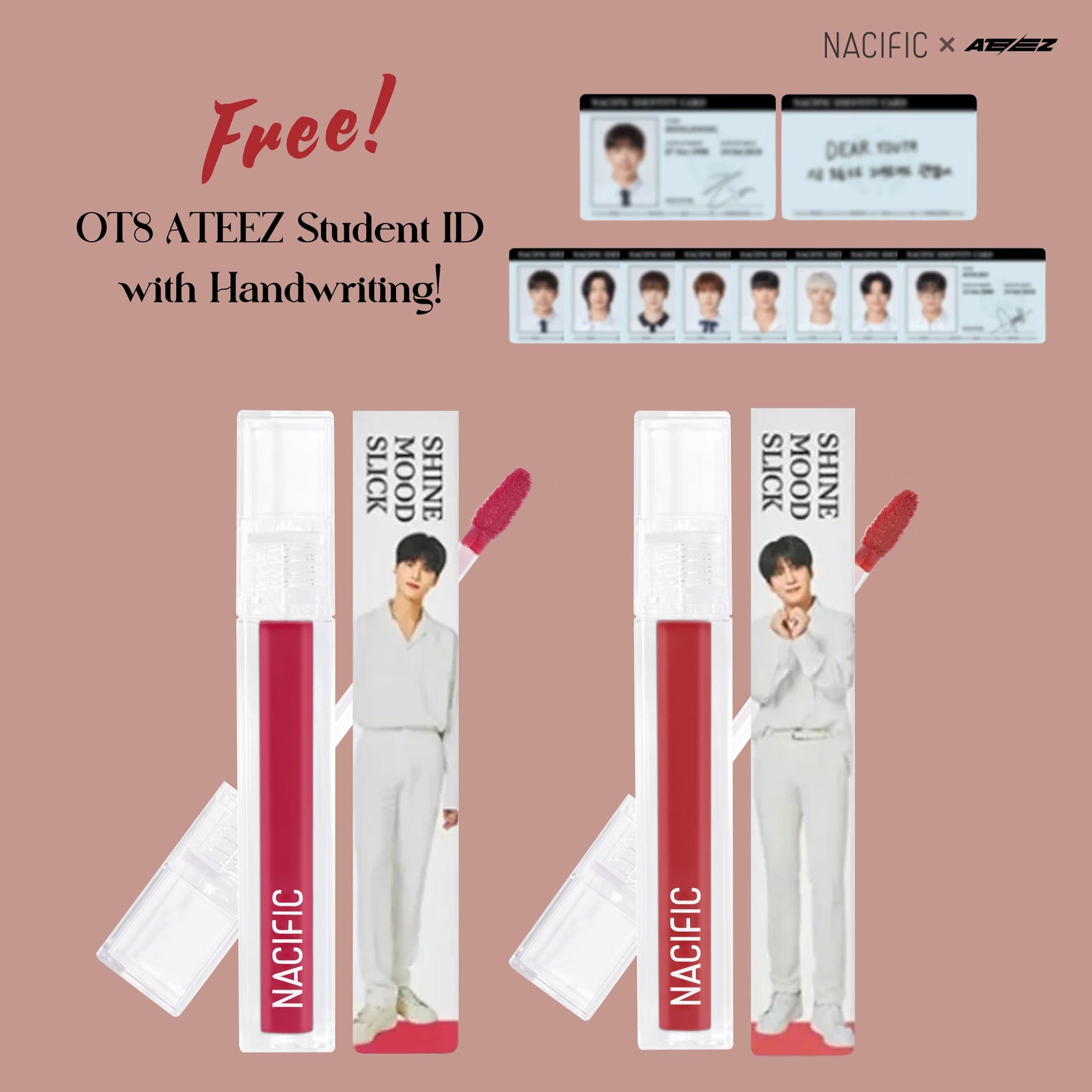 NACIFIC Shine Mood Slick Lip Tint ATEEZ Collaboration Edition 