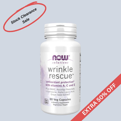 ***SALE*** NOW Solutions, Wrinkle Rescue™ Capsules, Targeted Blend with Vitamins A, C and E, 60 Capsules ***EXP ON 2024-08-01*** Vitamins &amp; Supplements NOW ORION XO Sri Lanka