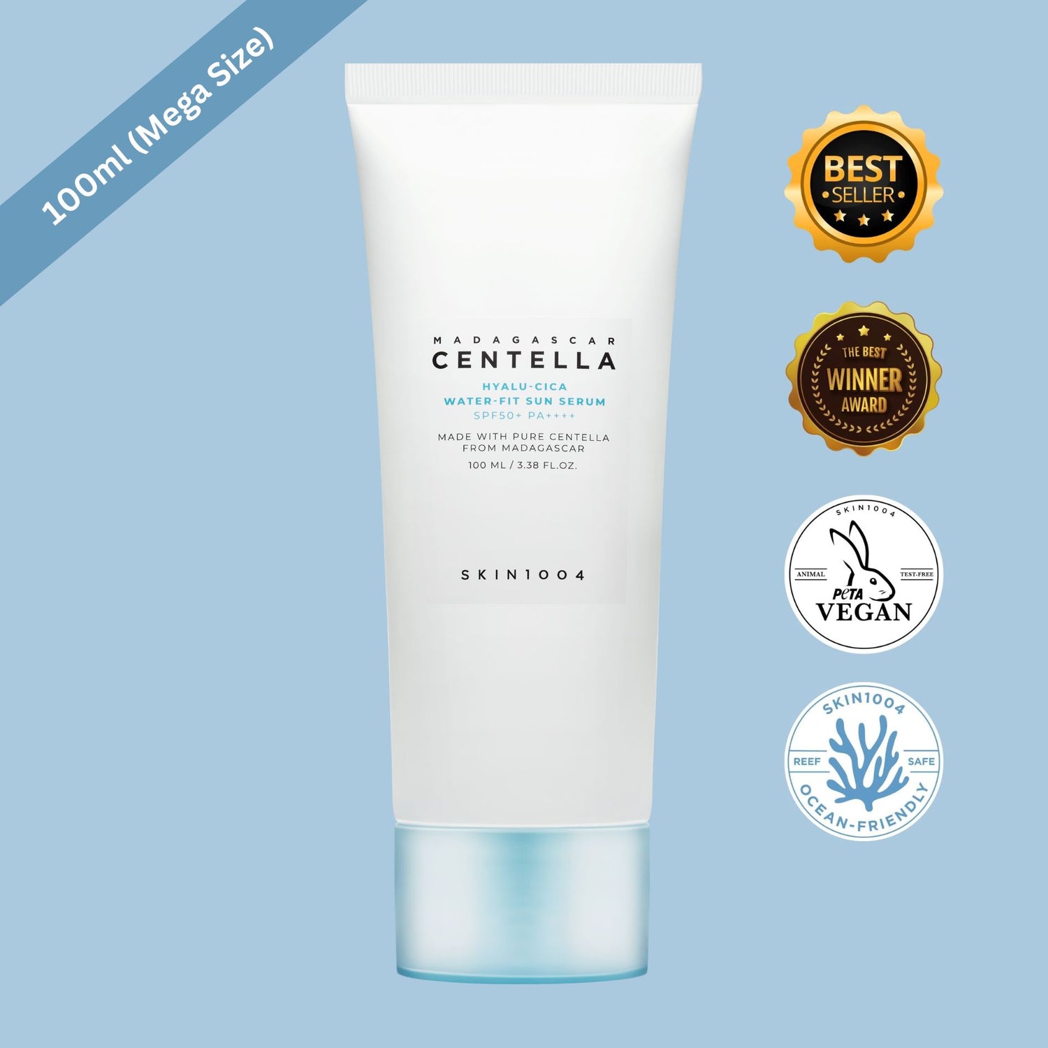 SKIN1004 Madagascar Centella Hyalu-Cica Water-fit Sun Serum SPF50+ PA++++ 100ml (Mega Size) Skin Care SKIN1004 ORION XO Sri Lanka