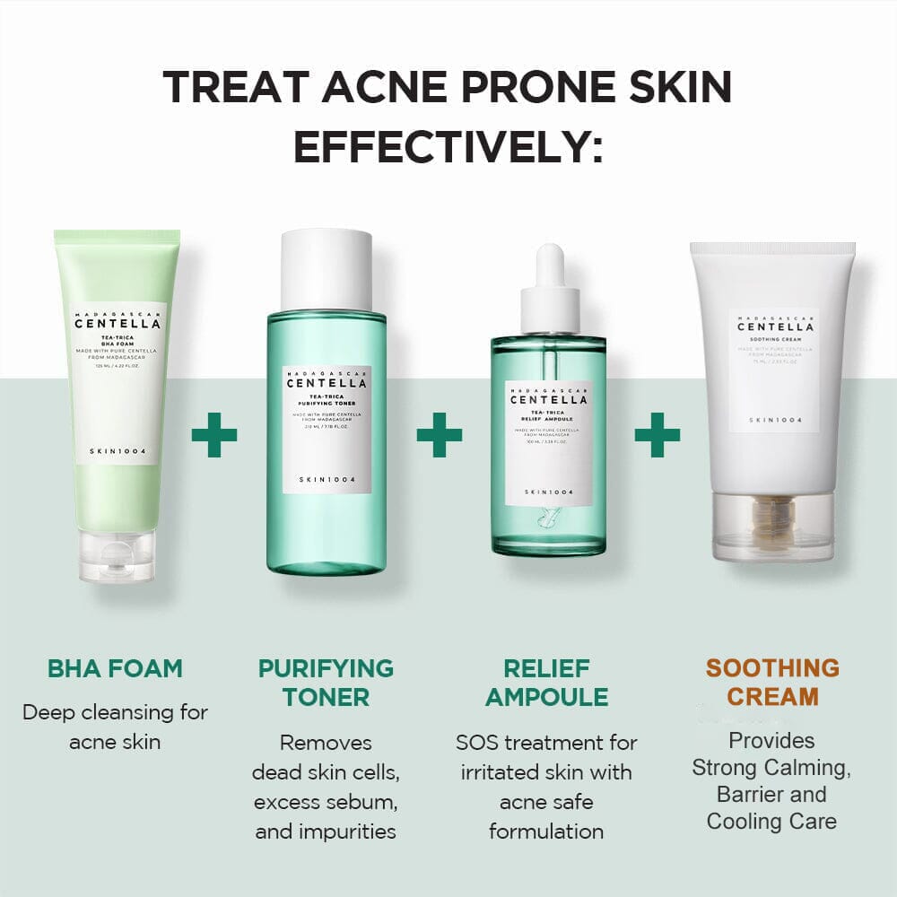 SKIN1004 Routine for Severe or Mild Acne and Breakouts Prone Skin - ORION XO Exclusive