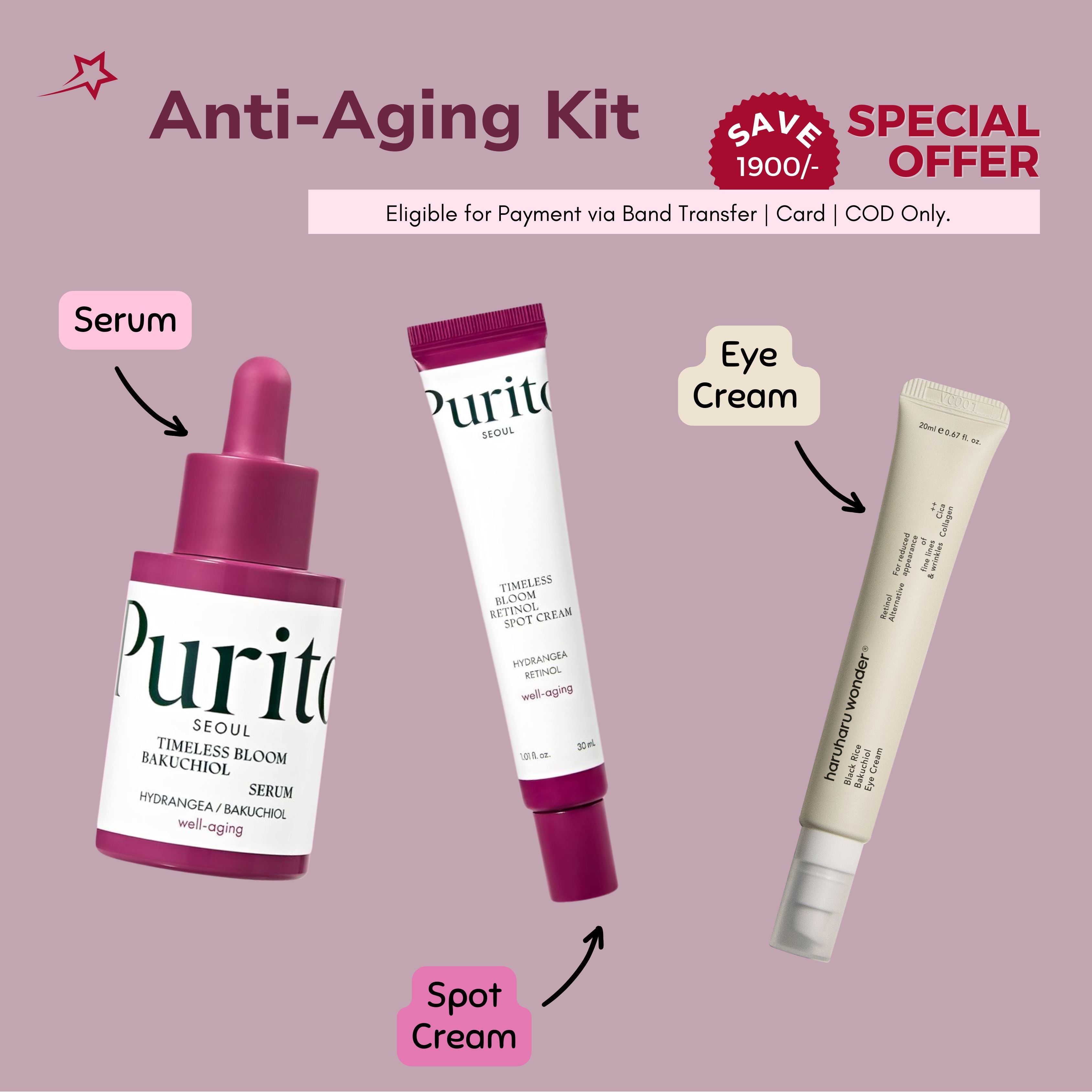 [Special Offer] 💥 Anti-Aging Kit Skin Care PURITO ORION XO Sri Lanka