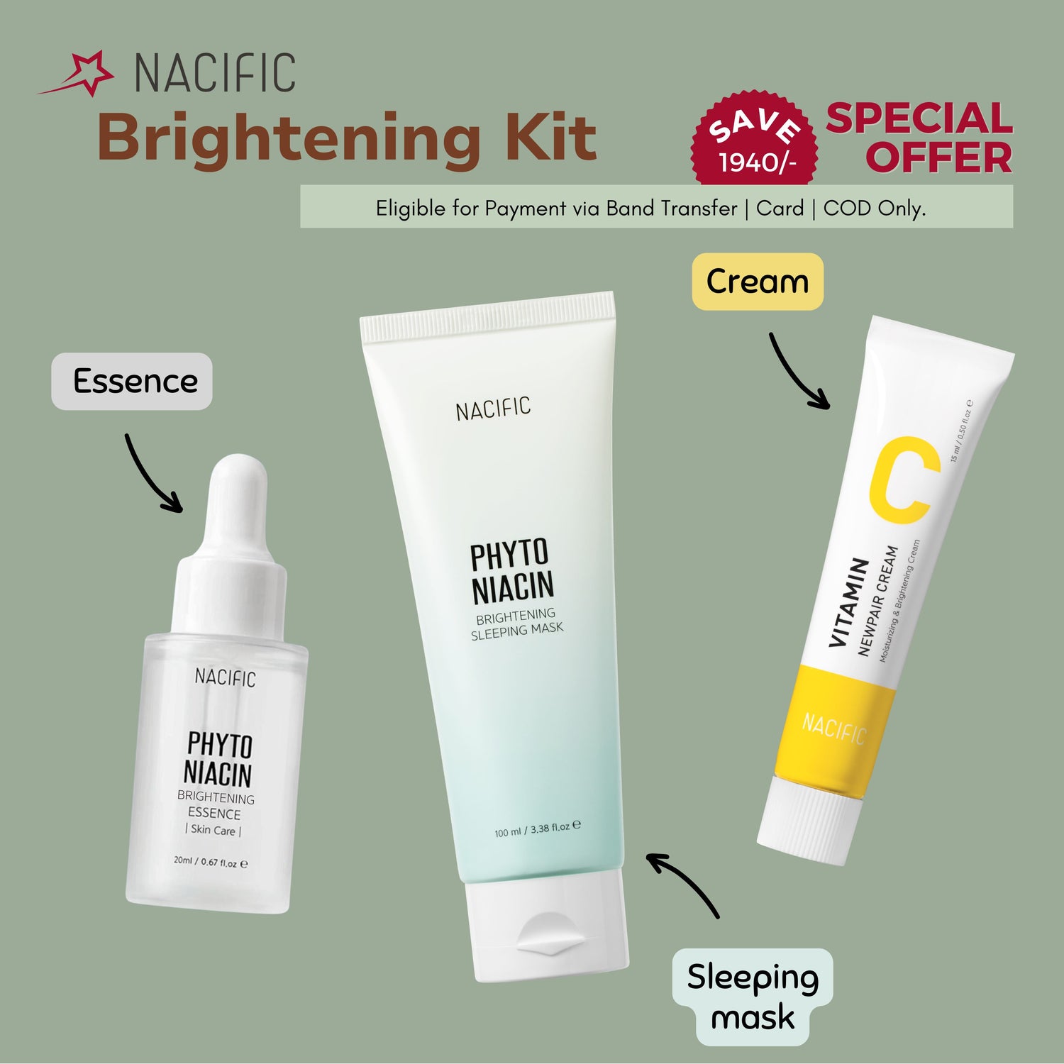 [Special Offer] 💥 Nacific Brightening Kit Skin Care Nacific ORION XO Sri Lanka