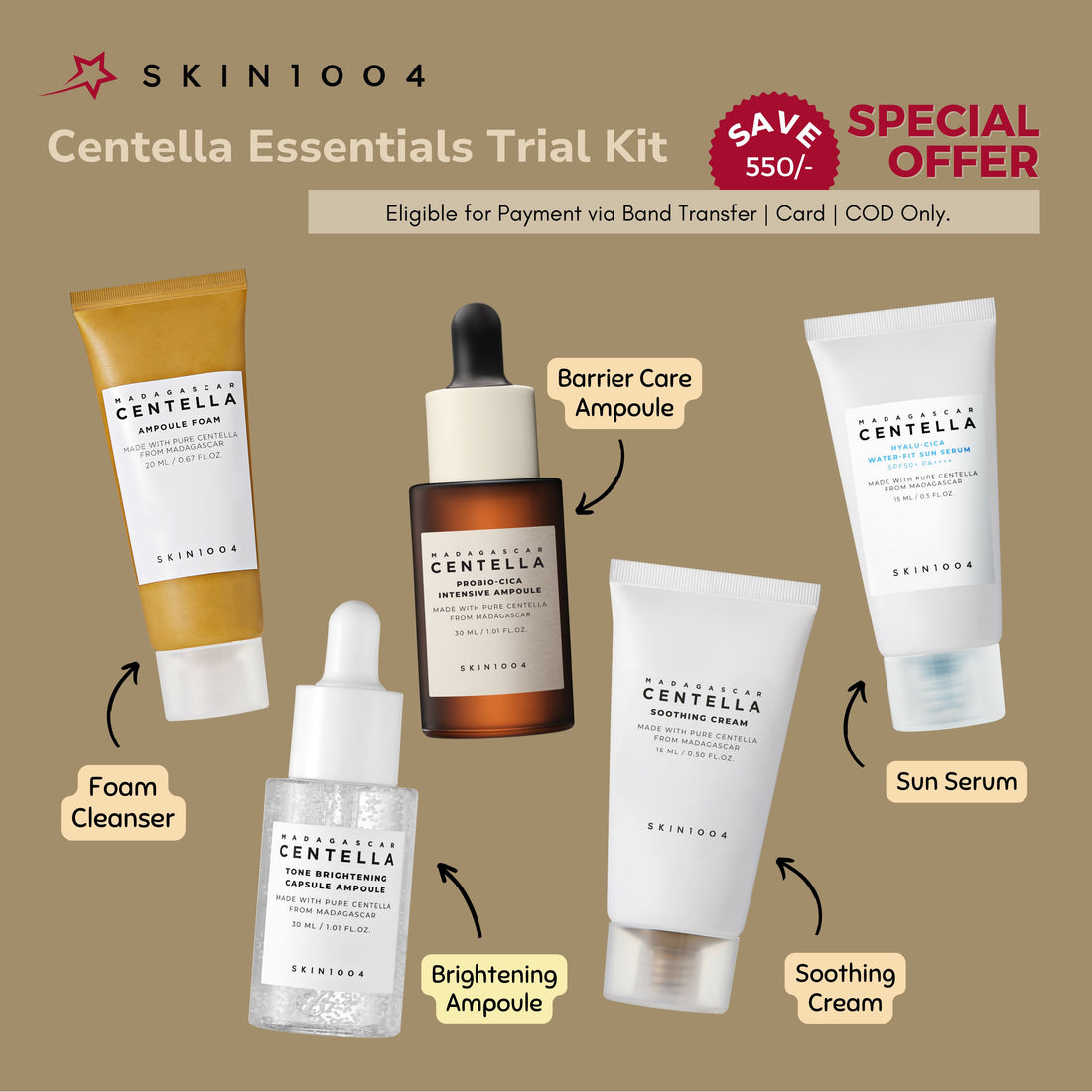 [Special Offer] 💥 SKIN1004 Centella Essentials Trial Kit Skin Care SKIN1004 ORION XO Sri Lanka