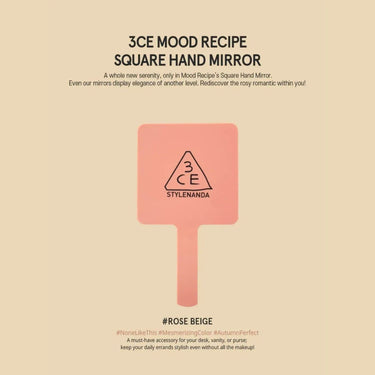 3CE Mood Recipe Square Hand Mirror Rose Beige 3CE Self-Care