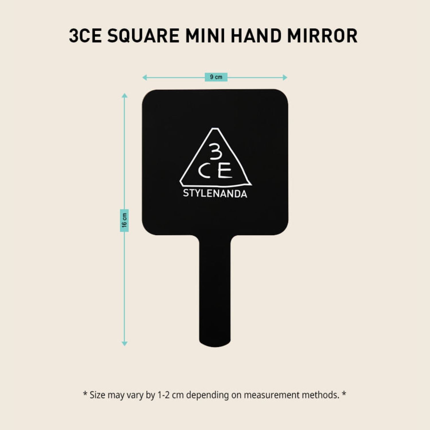 3CE Square Mini Hand Mirror Black Makeup 3CE ORION XO Sri Lanka
