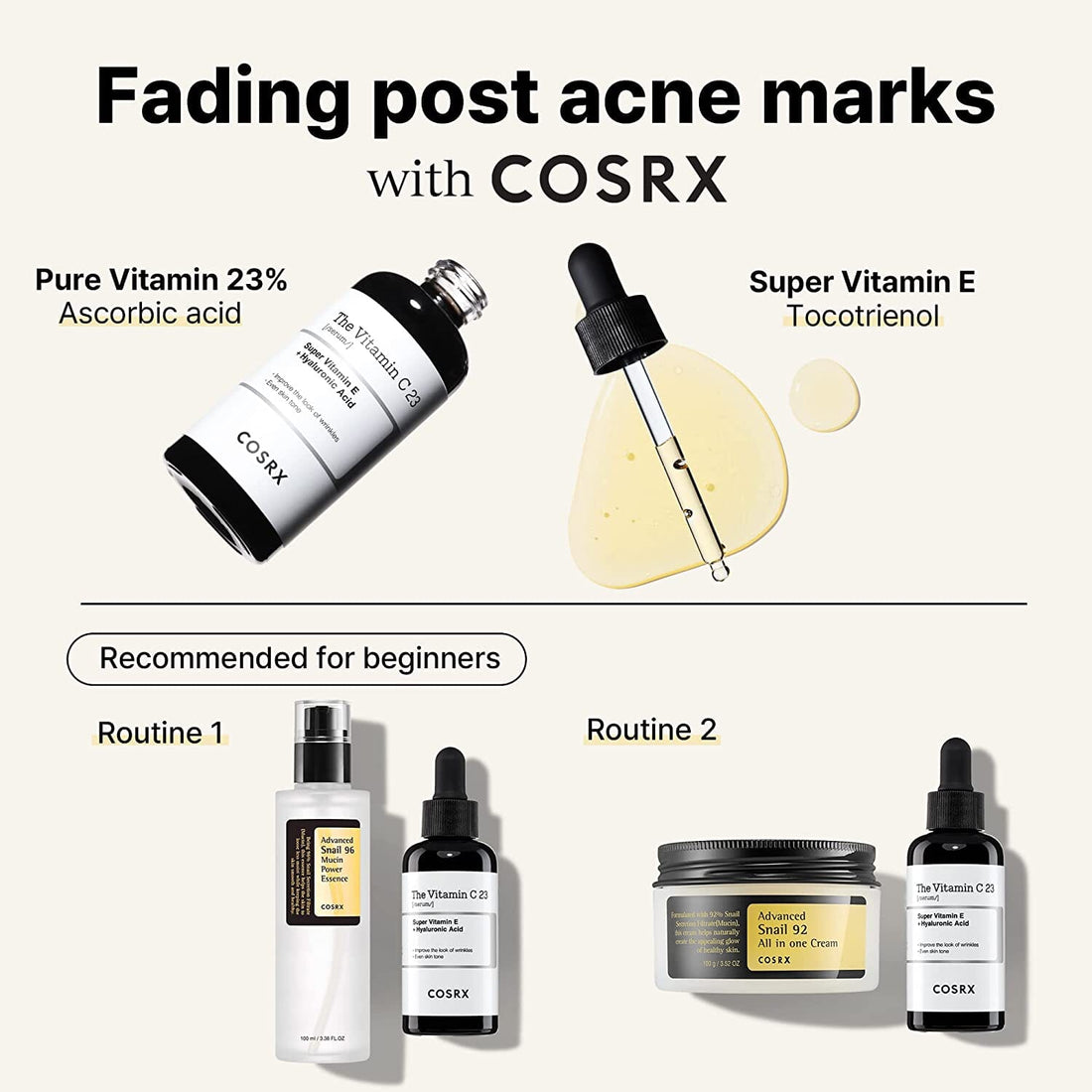 COSRX Post Acne Mark Recovery - Snail Mucin 96% Essence + Vitamin C 23% Serum Skin Care COSRX ORION XO Sri Lanka