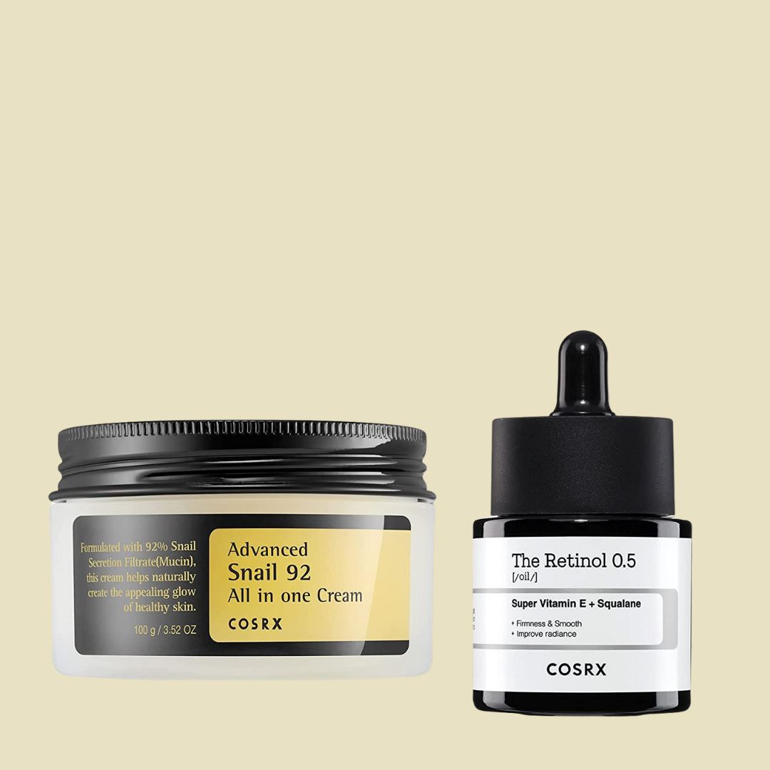 COSRX Skin Cycling Routine - Snail Mucin 92% Cream + Retinol 0.5 Oil, Recovery Set Skin Care COSRX ORION XO Sri Lanka
