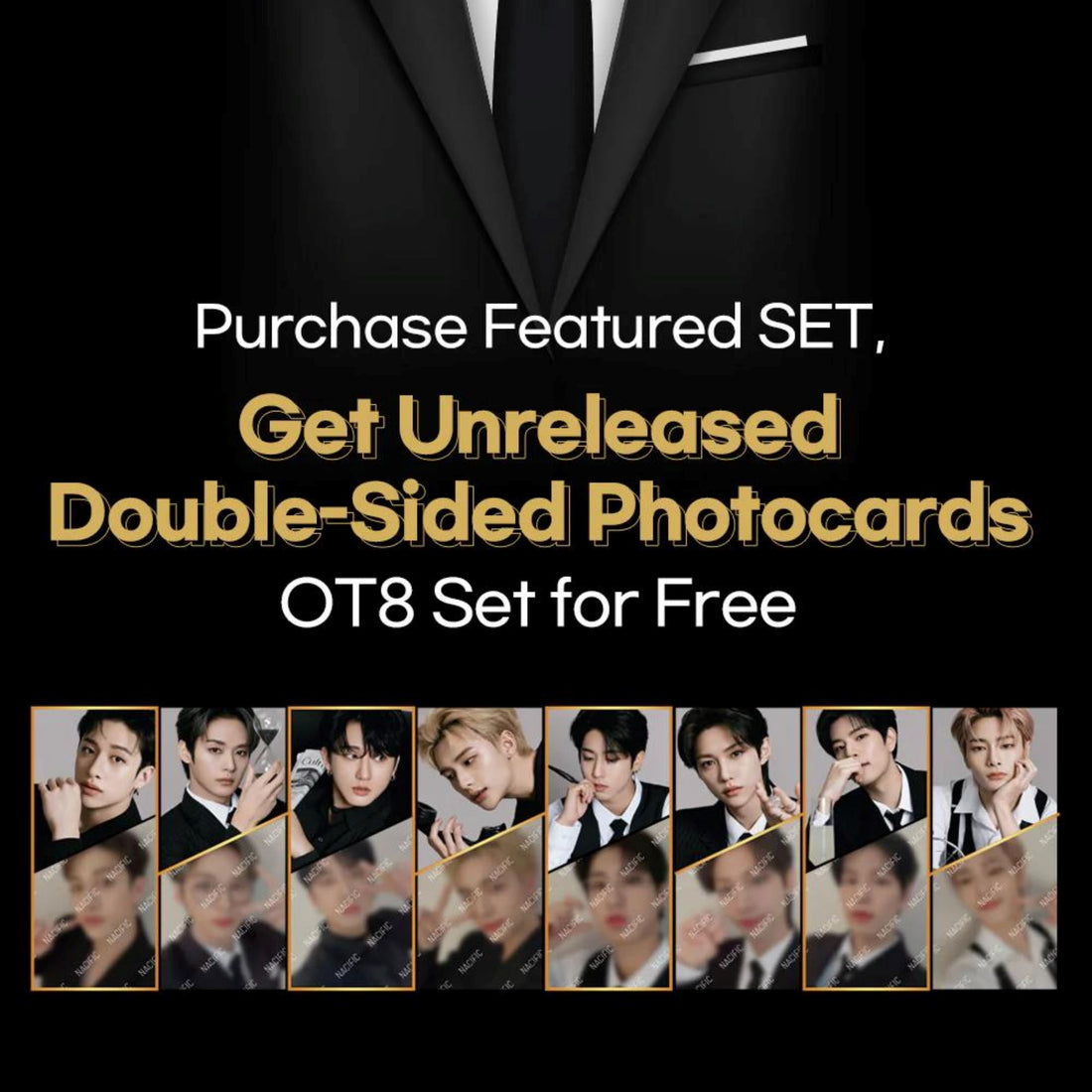 Exclusive SKZ IN THE BLACK double-sided photocards (full set!) - ORION XO Exclusive