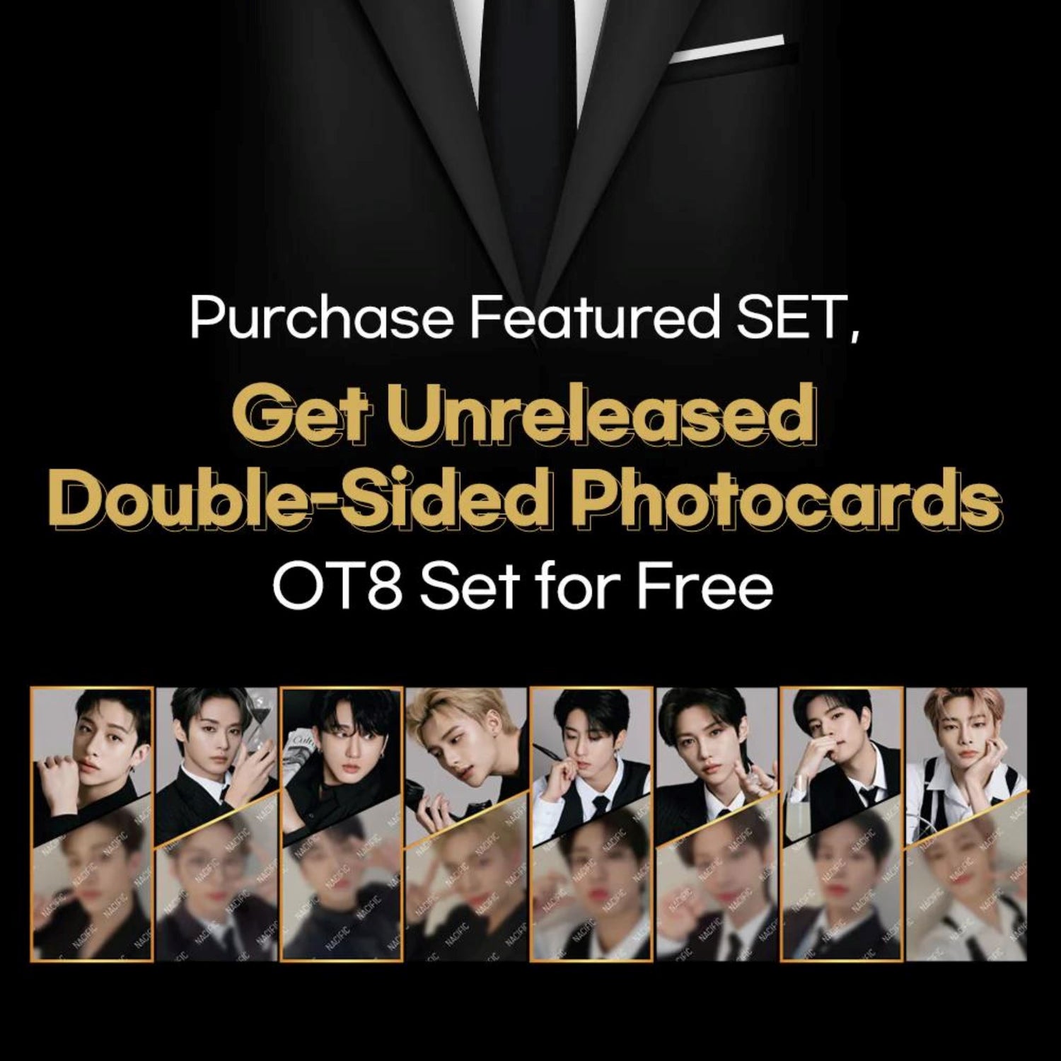 Exclusive SKZ IN THE BLACK double-sided photocards (full set!) - ORION XO Exclusive