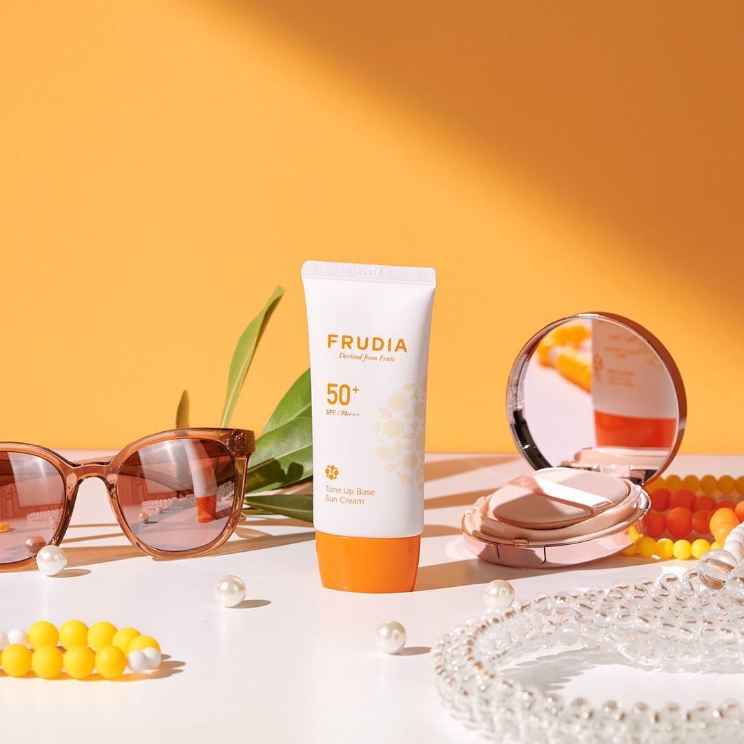 FRUDIA Ultra UV Shield Sun Essence SPF 50+ PA+++ 50g &amp; FRUDIA Tone Up Base Sun Cream - SPF 50+ PA+++ 50g Skin Care FRUDIA ORION XO Sri Lanka