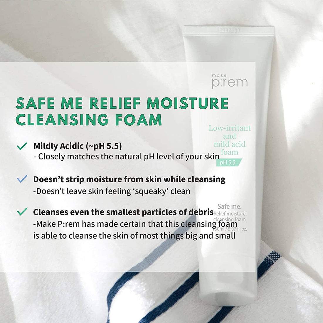 make p:rem Safe Me Relief Moisture Cleansing Foam 150ml Makeup make p:rem ORION XO Sri Lanka